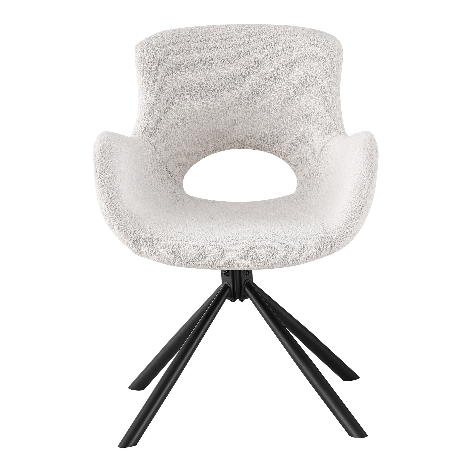 Matstol med Vridbar AMORIM Bouclé 58x59x82,5 Off-white-2st