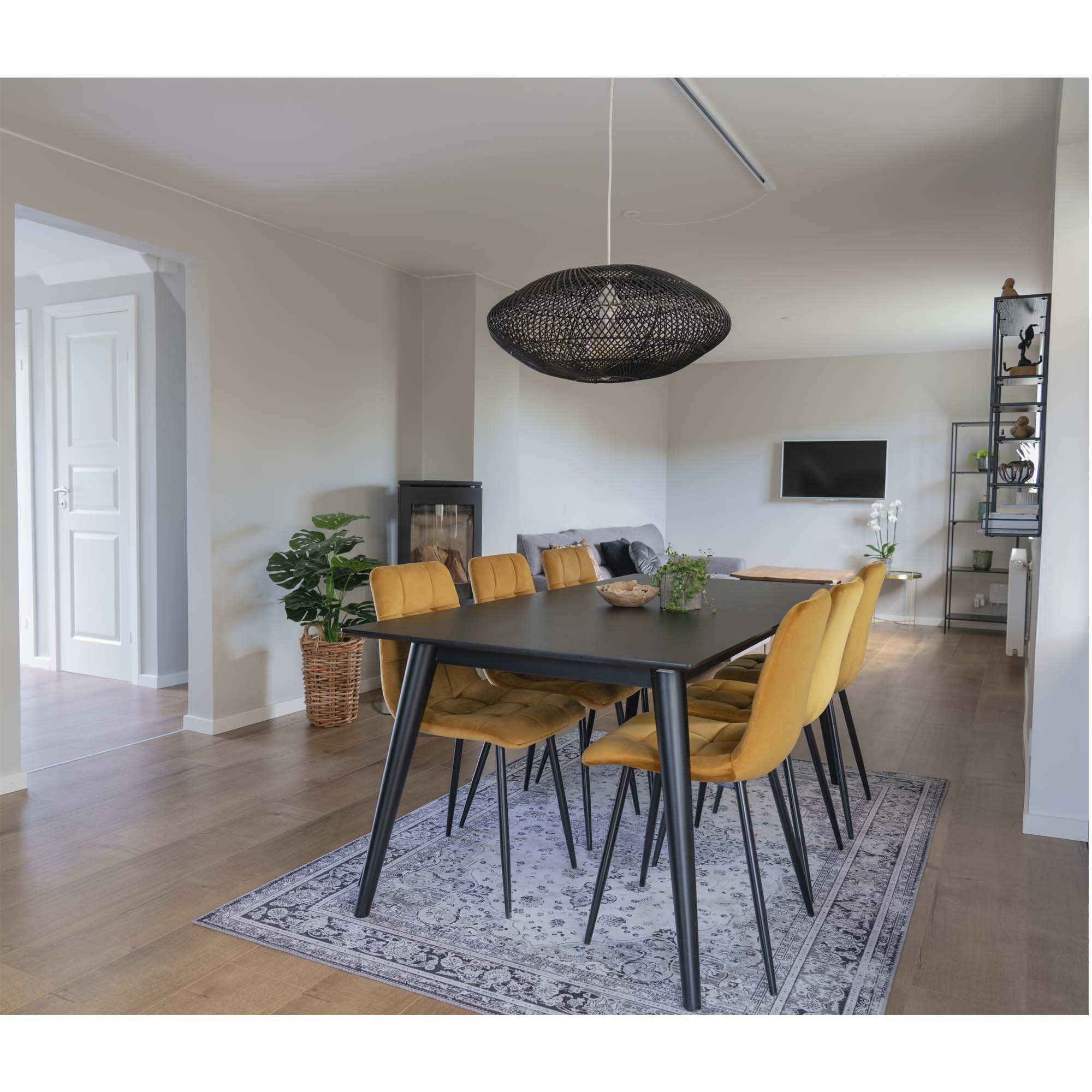 Matstolar MIDDELFART Polyester sammet 55x44x86 Senap Gul-2st