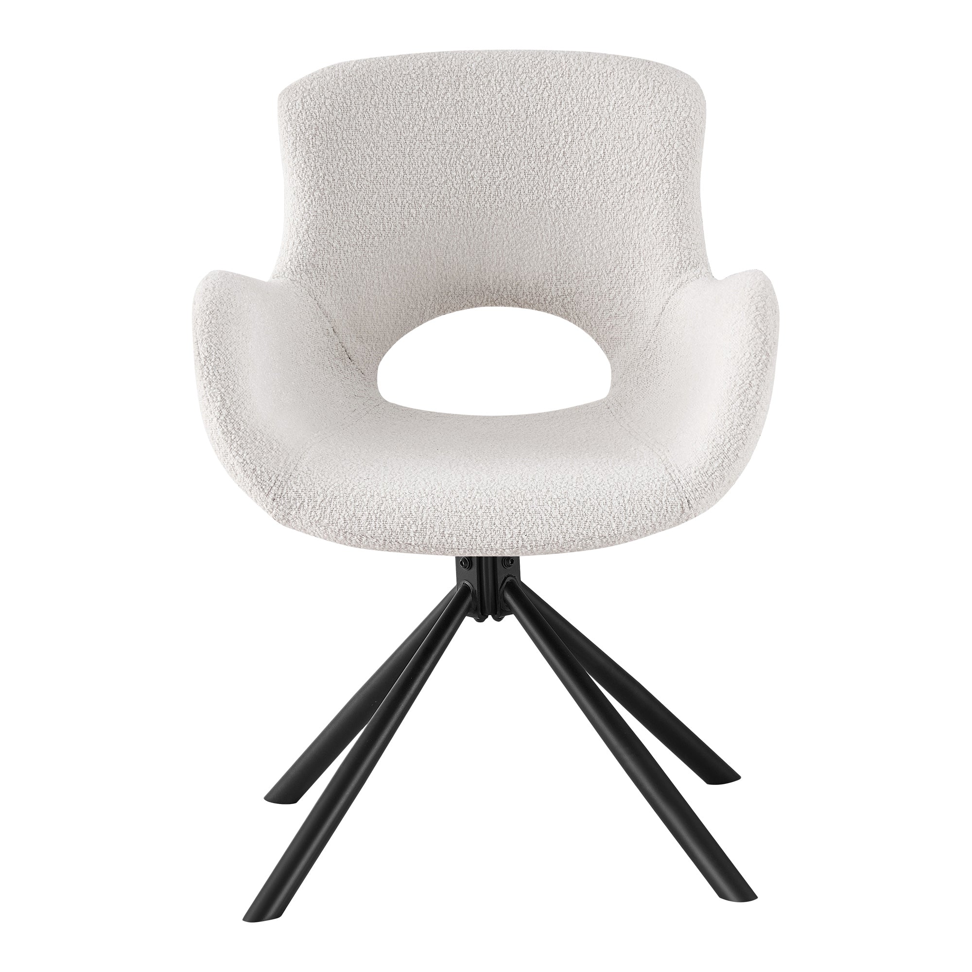 Matstol med Vridbar AMORIM Bouclé 58x59x82,5 Off-white-2st