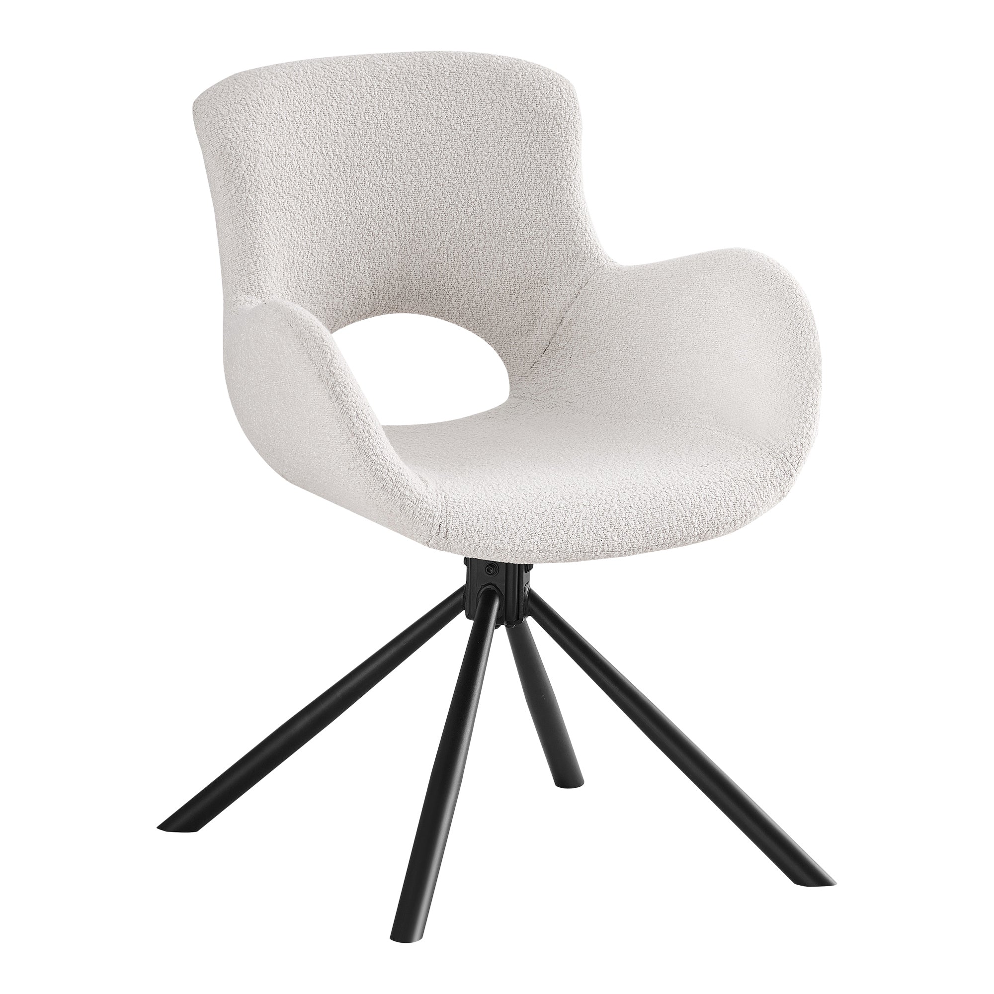 Matstol med Vridbar AMORIM Bouclé 58x59x82,5 Off-white-2st