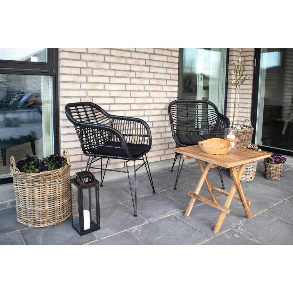 Fåtöljer TRIESTE PU Rattan 65x63x58 Svart-2st