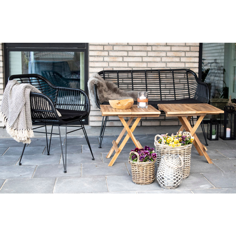 Fåtöljer TRIESTE PU Rattan 65x63x58 Svart-2st