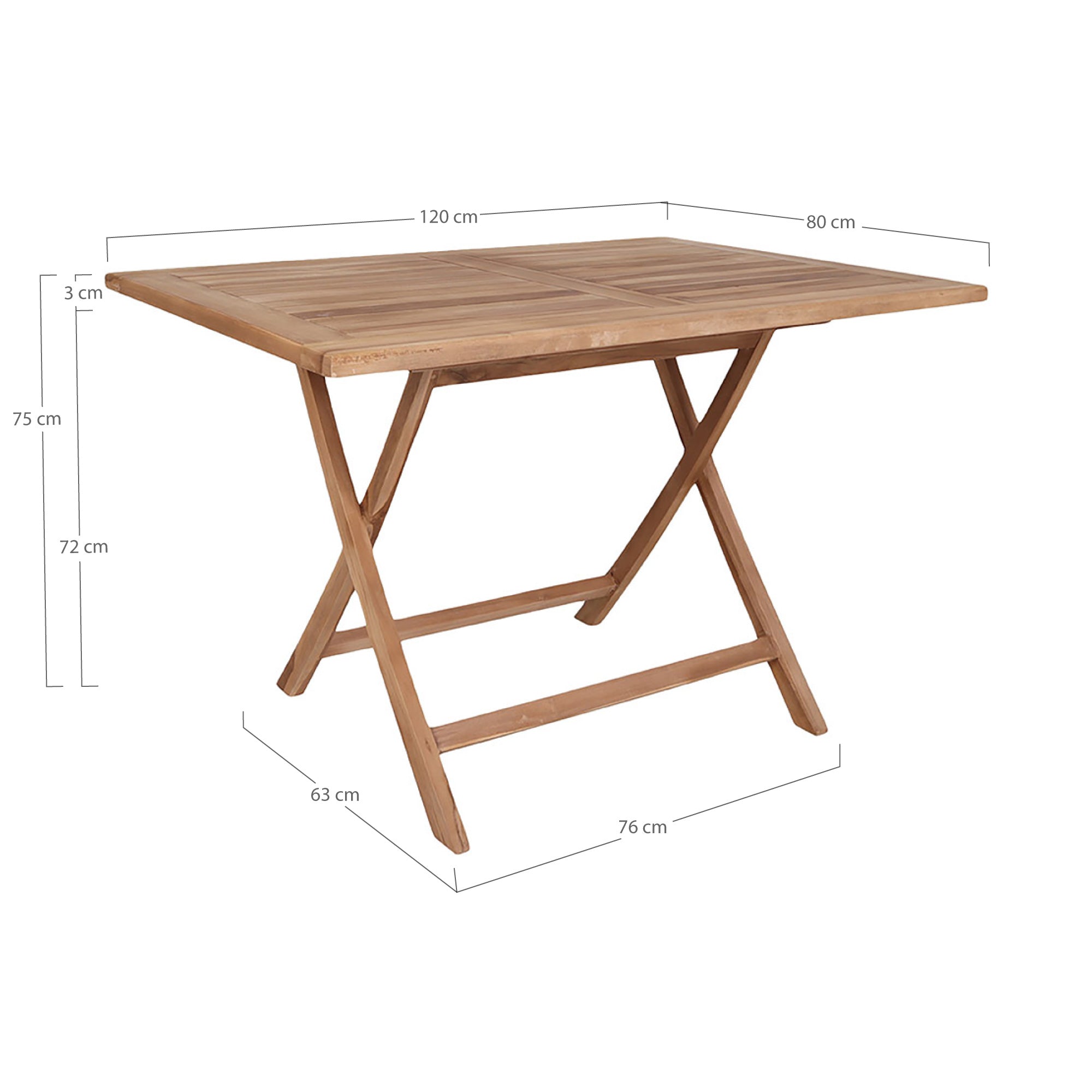 Matbord OVIEDO Teak 120*80*75 cm-Teak