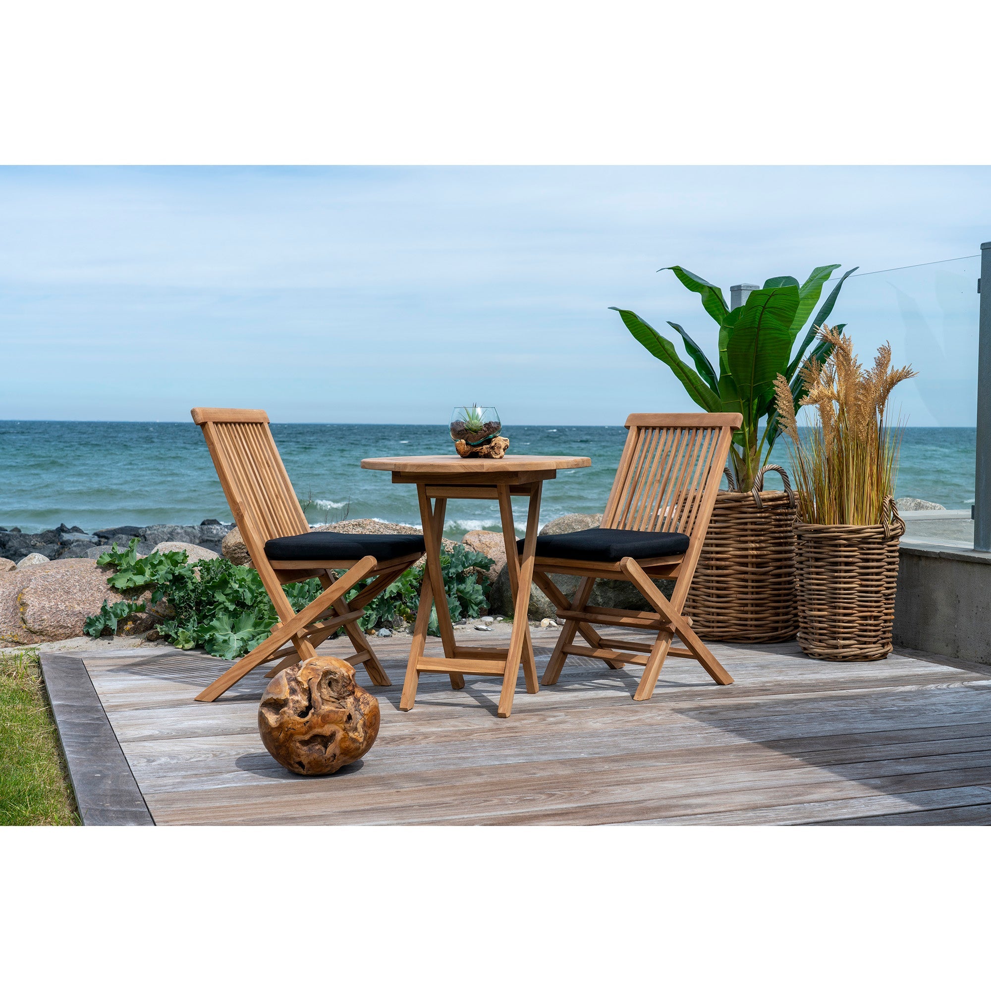 Matbord OVIEDO Teak Ø70x75 Natur